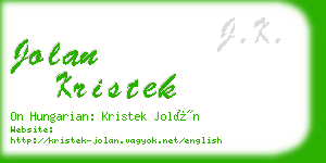 jolan kristek business card